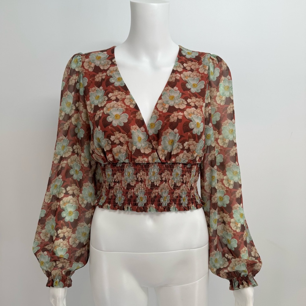 NWT Aritzia Wilfred Genoa Blouse Size S Floral